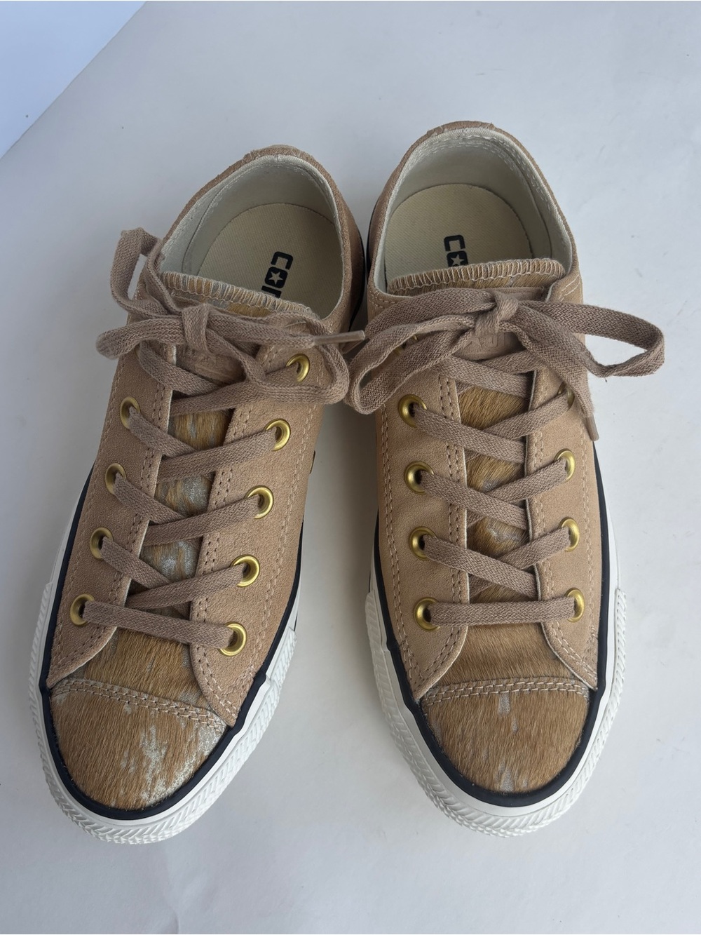 Tan Canvas Low-Top Sneakers